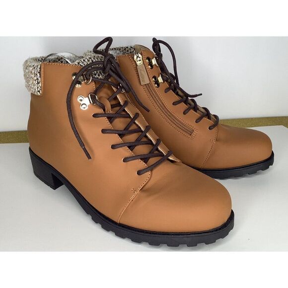 Trotters Becky 2.0 Women's 11WW Brown Vegan Leather boots - New - Picture 7 of 8